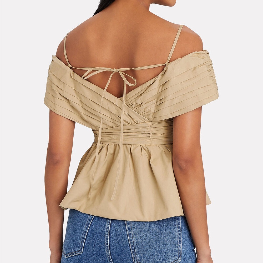 Self Portrait Asymmetric Poplin Off Shoulder Top BNWT